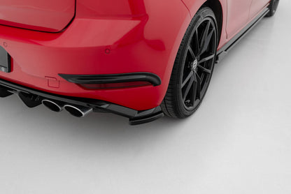 Diffusor Flaps passend für VW Golf Hatchback R / R-Line Mk7 FL schwarz Hochglanz