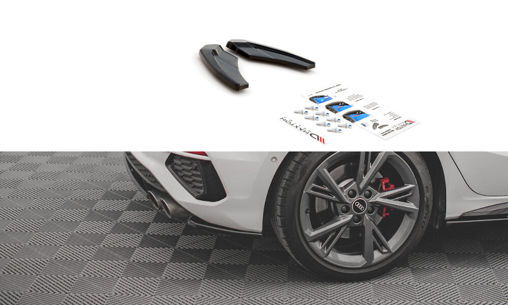 Diffusor Flaps V.1 passend für Audi S3 Sportback 8Y schwarz Hochglanz