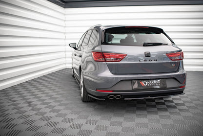 Diffusor Flaps V.1 passend für Seat Leon FR Sportstourer Mk3 schwarz Hochglanz