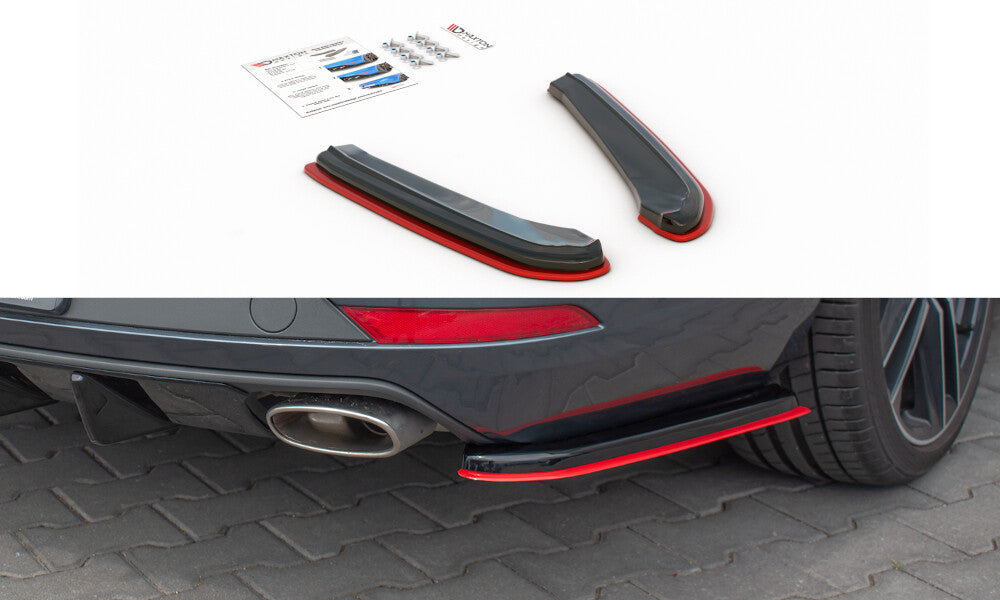 Diffusor Flaps V.1 passend für Seat Leon Mk3 CUPRA ST FL schwarz+rot Hochglanz
