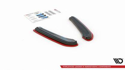 Diffusor Flaps V.1 passend für Seat Leon Mk3 CUPRA ST FL schwarz+rot Hochglanz