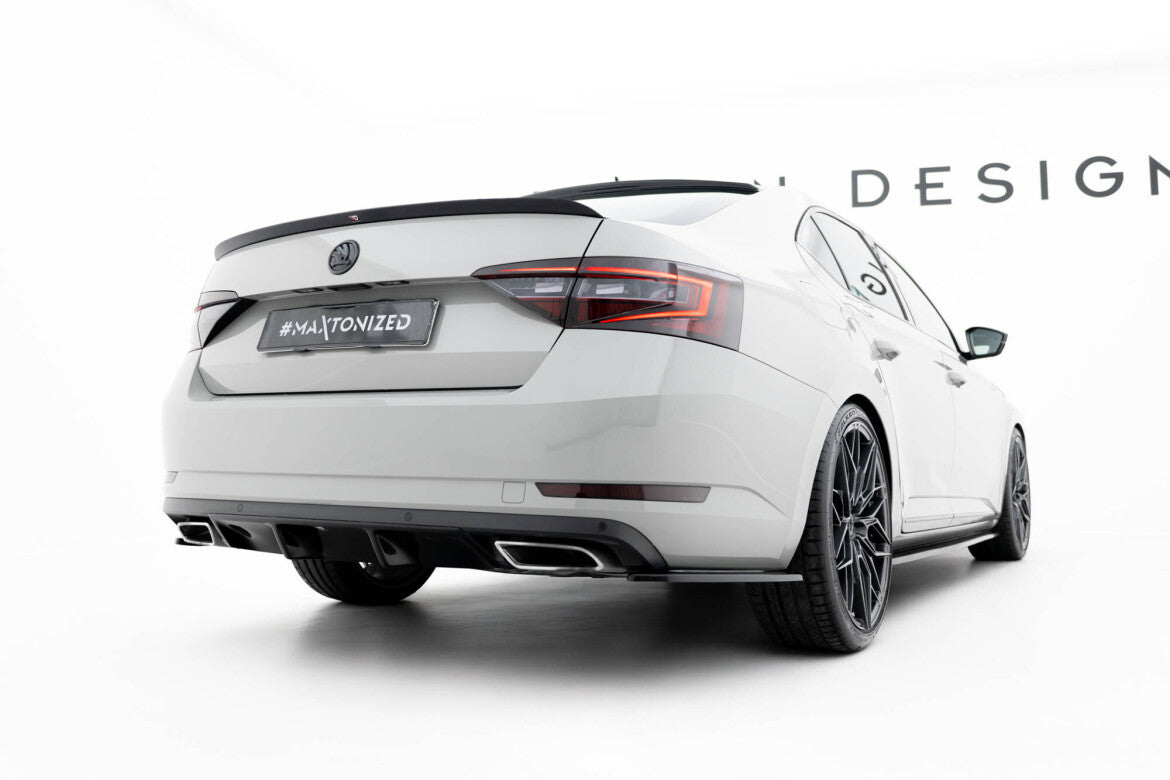Diffusor Flaps V.1 passend für Skoda Superb Liftback / Combi Mk3 schwarz Hochglanz