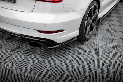 Diffusor Flaps V.2 passend für Audi RS3 Limousine 8V FL schwarz Hochglanz