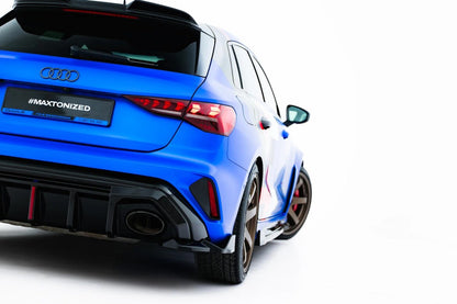 Diffusor Flaps V.2 passend für Audi RS3 Sportback 8Y Facelift schwarz Hochglanz