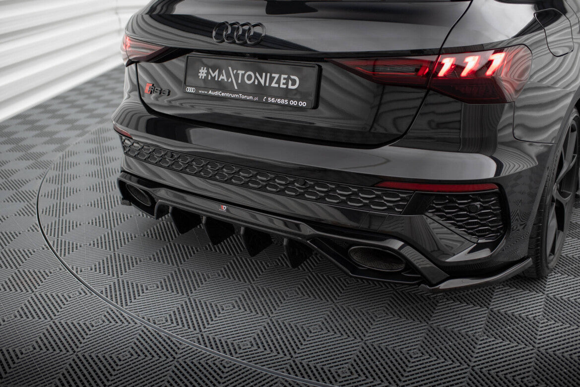 Diffusor Flaps V.2 passend für Audi RS3 Sportback 8Y schwarz Hochglanz