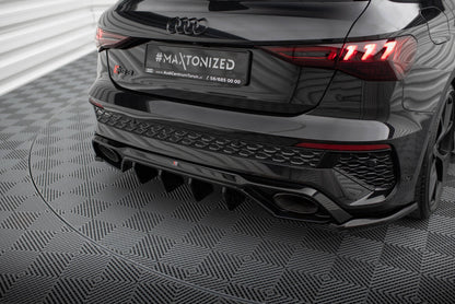Diffusor Flaps V.2 passend für Audi RS3 Sportback 8Y schwarz Hochglanz