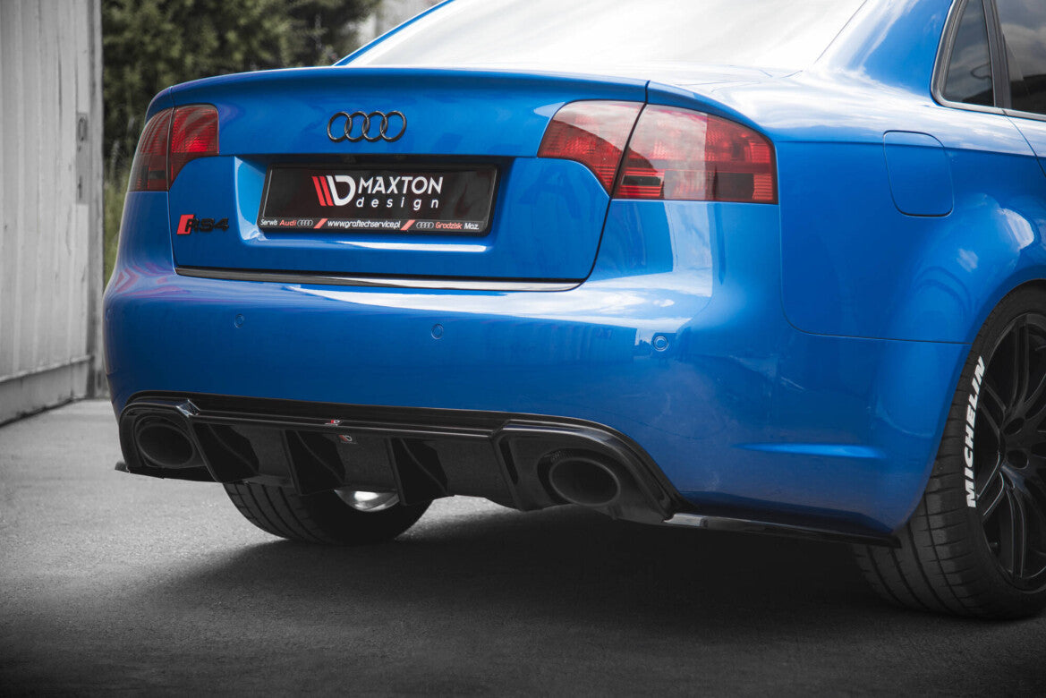 Diffusor Flaps V.2 passend für Audi RS4 Limousine B7 schwarz Hochglanz