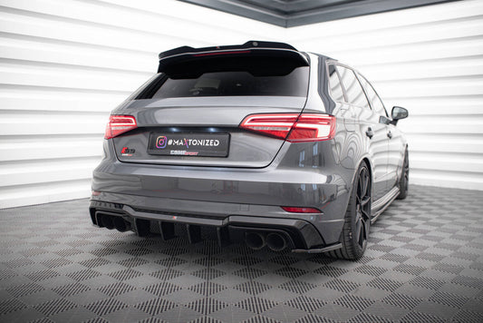 Diffusor Flaps V.2 passend für Audi S3 / A3 S-Line Sportback 8V FL schwarz Hochglanz