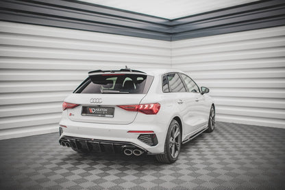 Diffusor Flaps V.2 passend für Audi S3 / A3 S-Line Sportback 8Y schwarz Hochglanz