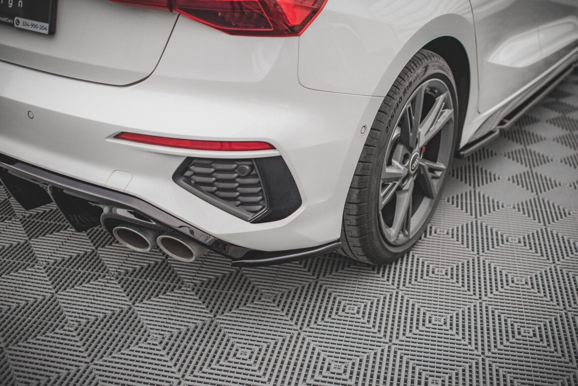 Diffusor Flaps V.2 passend für Audi S3 / A3 S-Line Sportback 8Y schwarz Hochglanz