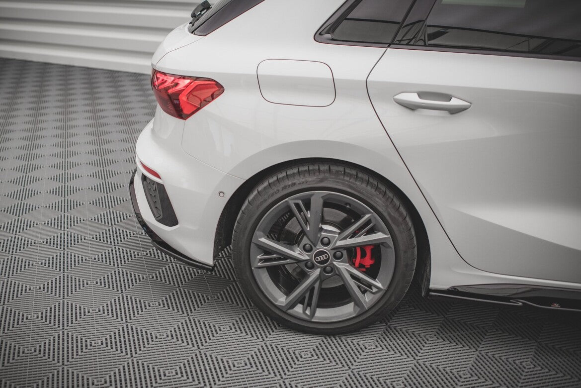 Diffusor Flaps V.2 passend für Audi S3 / A3 S-Line Sportback 8Y schwarz Hochglanz