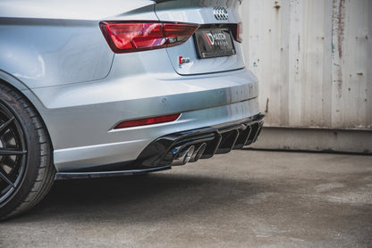 Diffusor Flaps V.2 passend für Audi S3 Limousine 8V FL schwarz Hochglanz