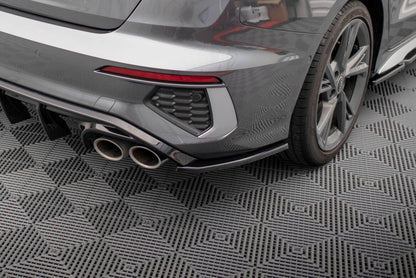 Diffusor Flaps V.2 passend für Audi S3 Limousine 8Y schwarz Hochglanz