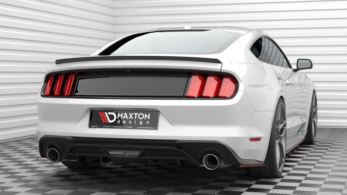 Diffusor Flaps V.2 passend für Ford Mustang GT Mk6 FL schwarz Hochglanz