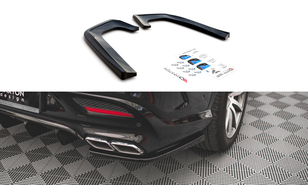 Diffusor Flaps V.2 passend für Mercedes GLE Coupe 63 AMG C292 schwarz Hochglanz