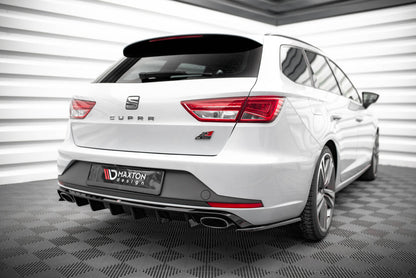 Diffusor Flaps V.2 passend für Seat Leon CUPRA Sportstourer Mk3 schwarz Hochglanz