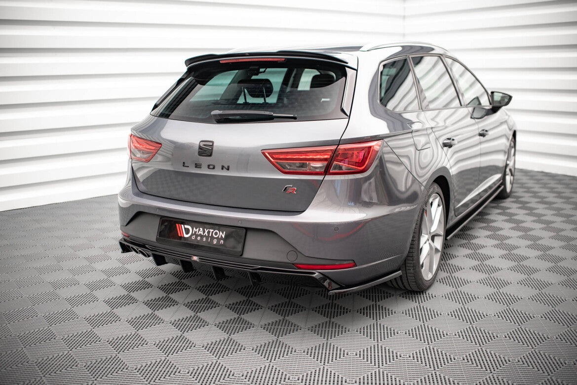 Diffusor Flaps V.2 passend für Seat Leon FR Sportstourer Mk3 schwarz Hochglanz