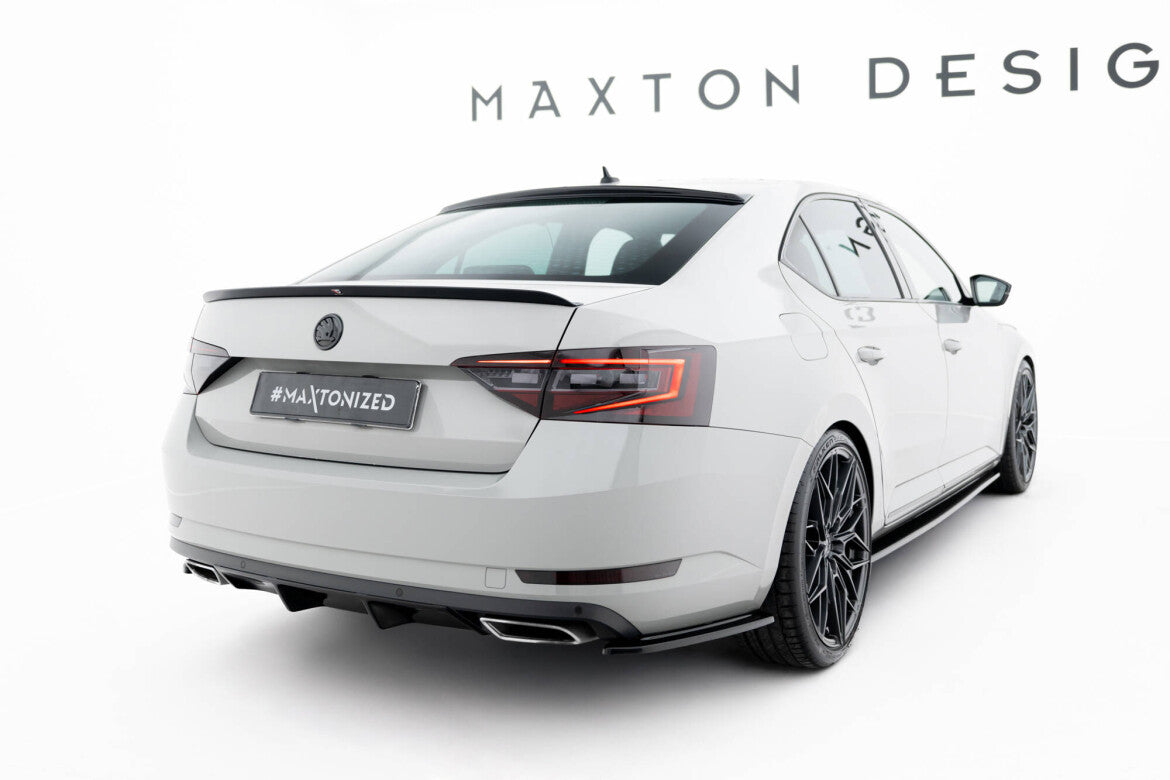 Diffusor Flaps V.2 passend für Skoda Superb Liftback / Combi Mk3 schwarz Hochglanz