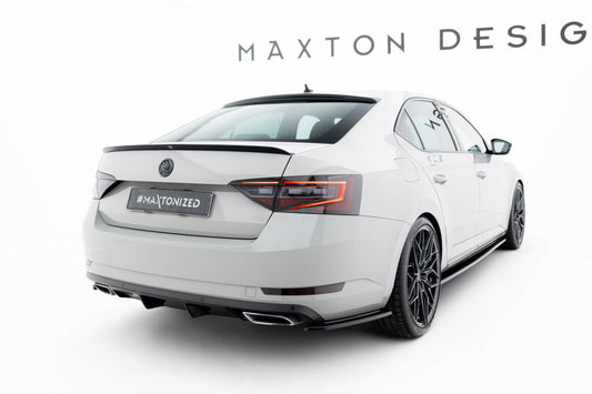 Diffusor Flaps V.2 passend für Skoda Superb Liftback / Combi Mk3 schwarz Hochglanz