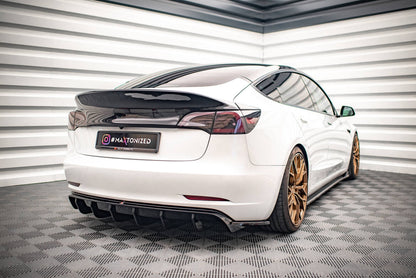 Diffusor Flaps V.2 passend für Tesla Model 3 schwarz Hochglanz