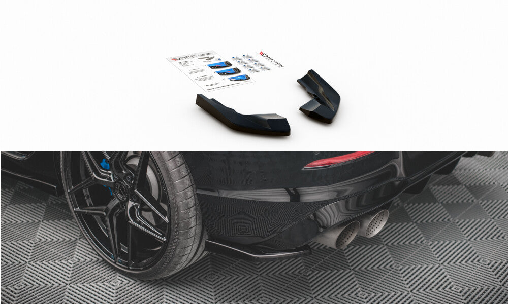 Diffusor Flaps V.2 passend für VW Golf R Hatchback Mk8 FL schwarz Hochglanz