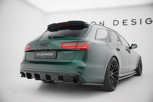 Diffusor Flaps V.3 passend für Audi A6 S-line Avant C7 schwarz Hochglanz