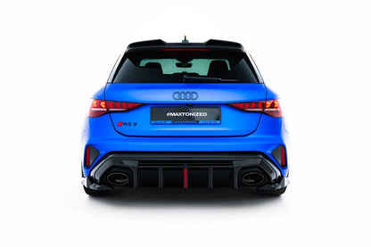 Diffusor Flaps V.3 passend für Audi RS3 Sportback 8Y Facelift schwarz Hochglanz