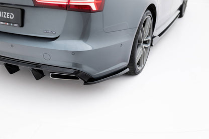 Diffusor Flaps V.3 passend für Audi S6 / A6 S-Line / A6 C7 FL schwarz Hochglanz