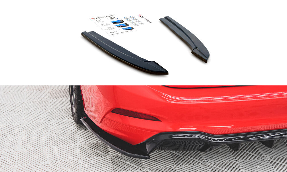 Diffusor Flaps V.3 passend für Ford Focus ST-Line Kombi Mk4 schwarz Hochglanz