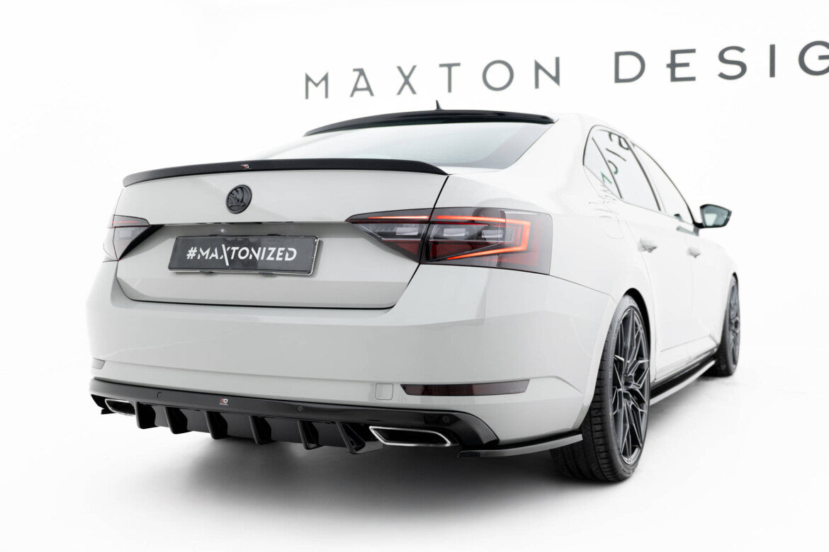 Diffusor Flaps V.3 passend für Skoda Superb Liftback / Combi Mk3 schwarz Hochglanz