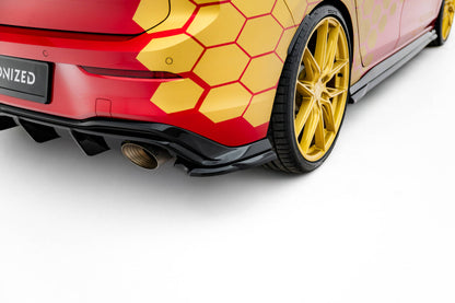 Diffusor Flaps V.3 passend für VW Golf GTI Clubsport Mk8 FL schwarz Hochglanz