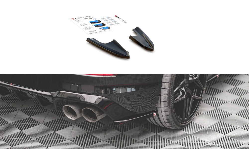 Diffusor Flaps V.3 passend für VW Golf R Hatchback Mk8 FL schwarz Hochglanz