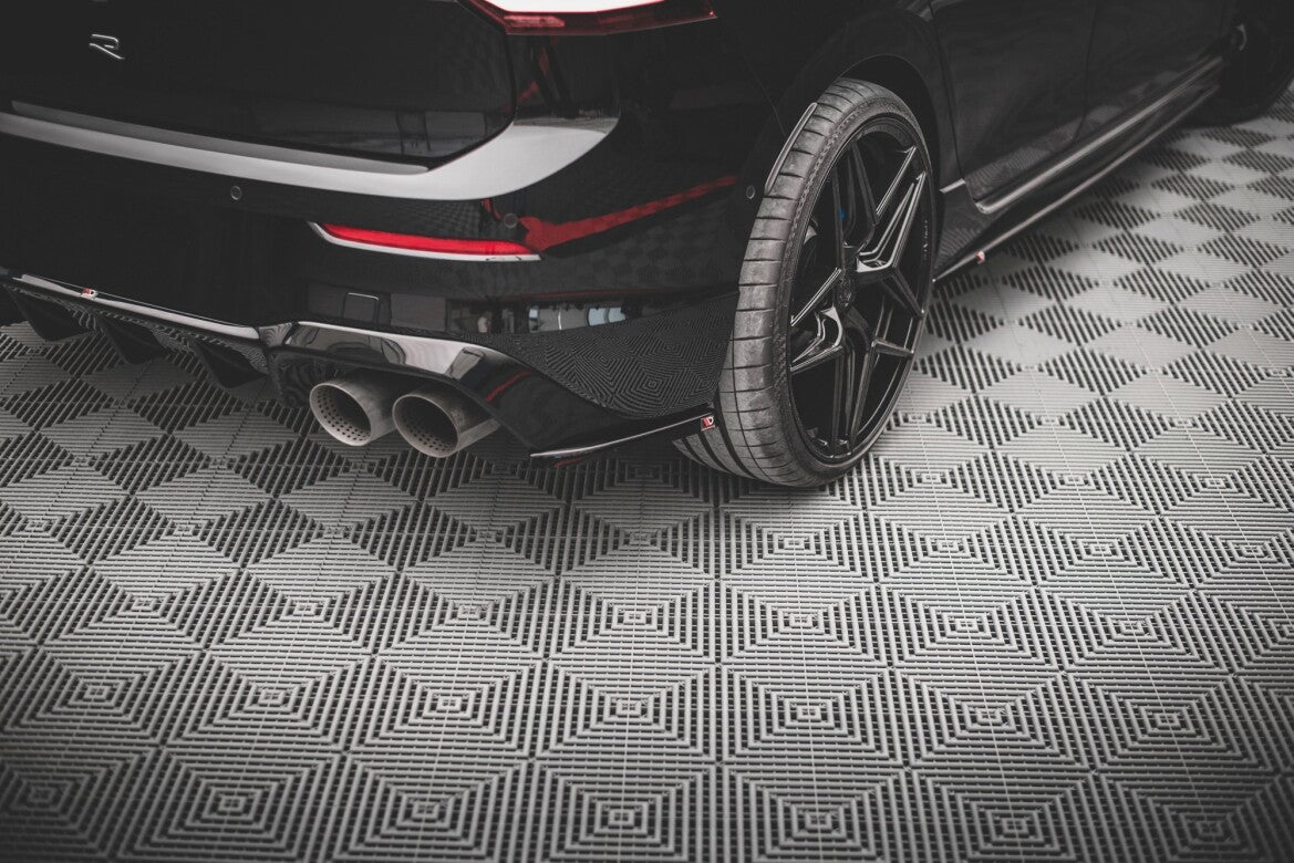 Diffusor Flaps V.3 passend für VW Golf R Hatchback Mk8 FL schwarz Hochglanz