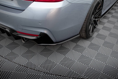 Diffusor Flaps V.4 passend für BMW 4er Coupe M-Paket F32 schwarz Hochglanz