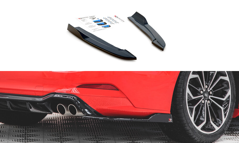 Diffusor Flaps V.4 passend für Ford Focus ST-Line Kombi Mk4 schwarz Hochglanz