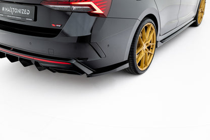 Diffusor Flaps V.4 passend für Skoda Octavia RS Liftback / Combi Mk4 FL schwarz Hochglanz
