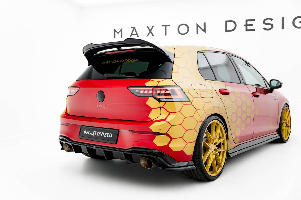 Diffusor Flaps V.4 passend für VW Golf GTI Clubsport Mk8 FL schwarz Hochglanz