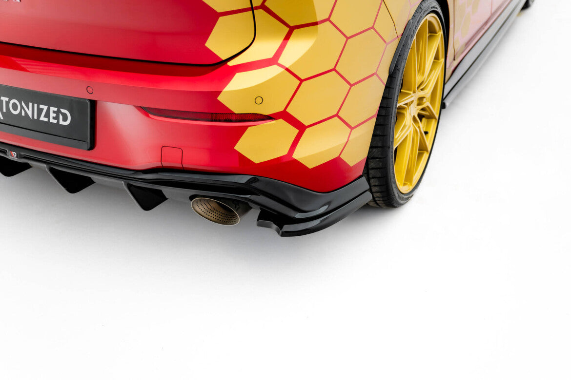 Diffusor Flaps V.4 passend für VW Golf GTI Clubsport Mk8 FL schwarz Hochglanz