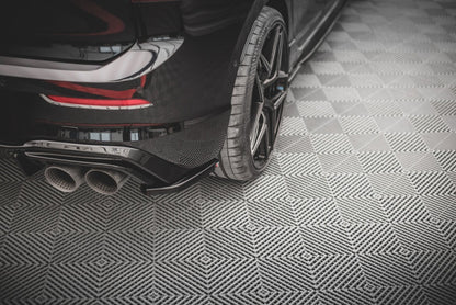 Diffusor Flaps V.4 passend für VW Golf R Hatchback Mk8 FL schwarz Hochglanz