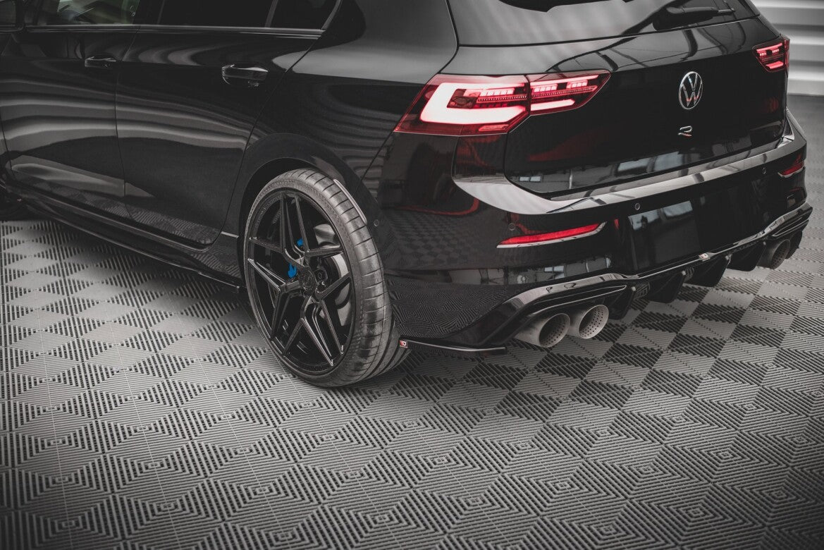 Diffusor Flaps V.4 passend für VW Golf R Hatchback Mk8 FL schwarz Hochglanz