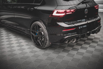 Diffusor Flaps V.4 passend für VW Golf R Hatchback Mk8 FL schwarz Hochglanz