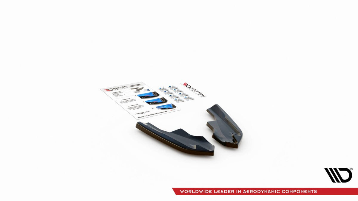 Diffusor Flaps V.4 passend für VW Golf R Hatchback Mk8 FL schwarz Hochglanz