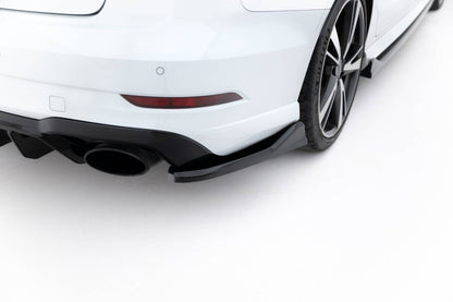 Diffusor Flaps V.5 passend für Audi RS3 Limousine 8V FL schwarz Hochglanz