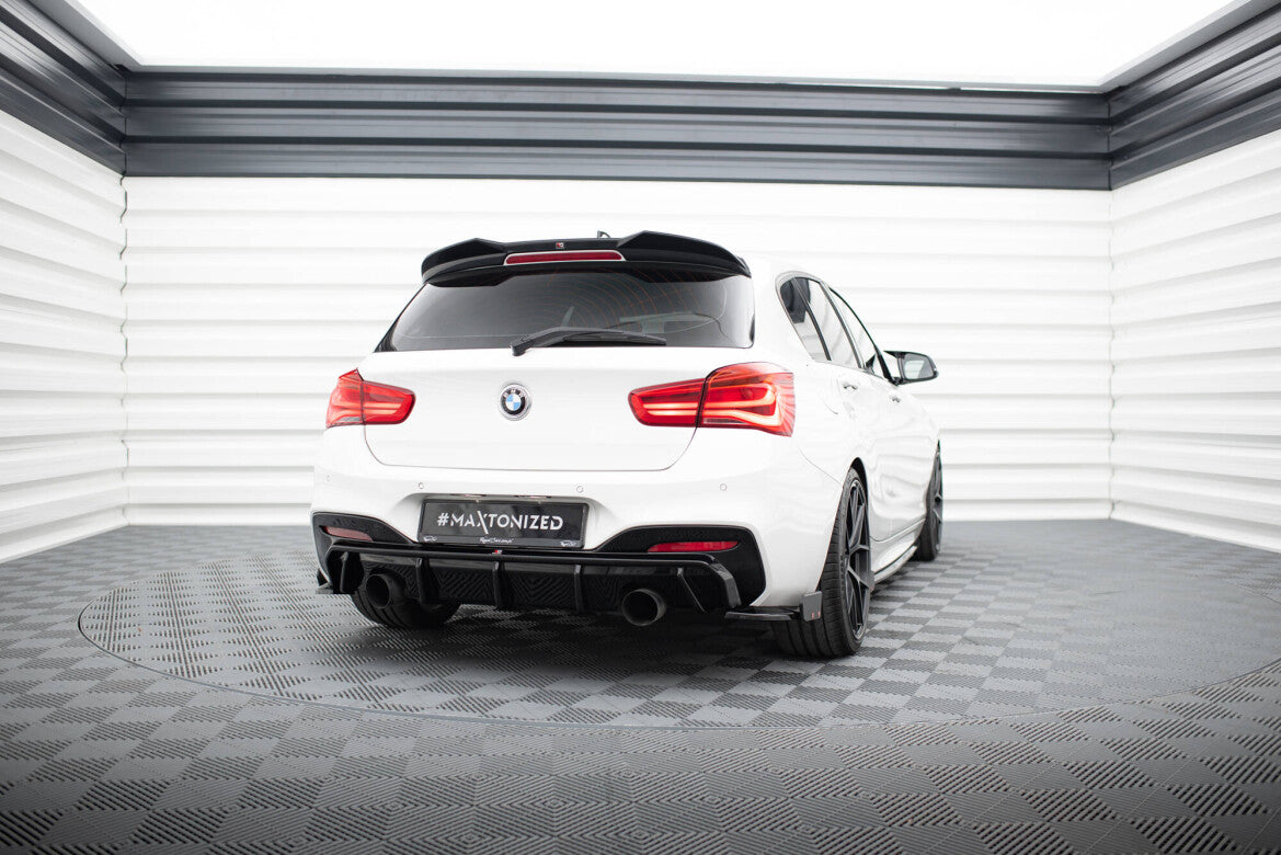 Diffusor Flaps V.5 passend für BMW 1er M-Paket / M140i F20 FL schwarz Hochglanz + Flaps matt