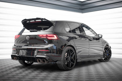 Diffusor Flaps V.5 passend für VW Golf R Hatchback Mk8 FL schwarz Hochglanz + Flaps matt