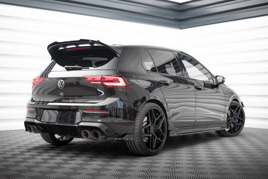 Diffusor Flaps V.5 passend für VW Golf R Hatchback Mk8 FL schwarz Hochglanz + Flaps matt