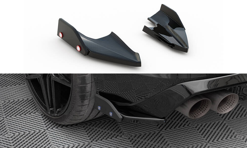 Diffusor Flaps V.5 passend für VW Golf R Hatchback Mk8 FL schwarz Hochglanz + Flaps matt