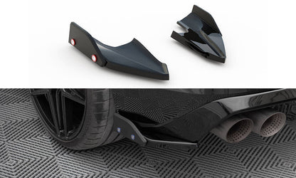 Diffusor Flaps V.5 passend für VW Golf R Hatchback Mk8 FL schwarz Hochglanz + Flaps matt