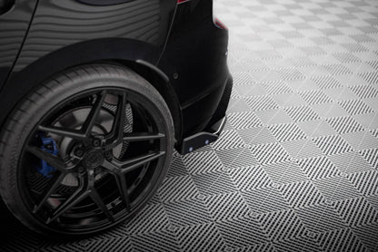 Diffusor Flaps V.5 passend für VW Golf R Hatchback Mk8 FL schwarz Hochglanz + Flaps matt