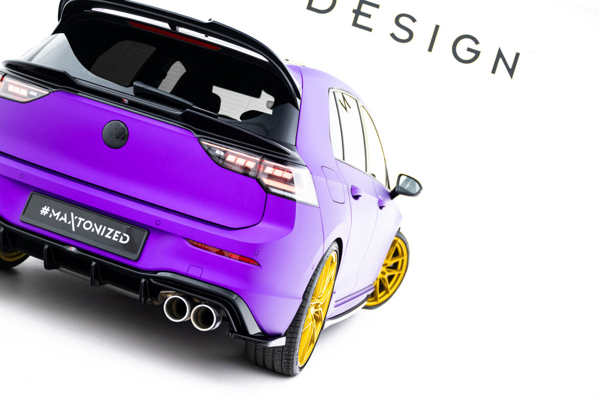 Diffusor Flaps V.6 passend für VW Golf R Hatchback Mk8 FL schwarz Hochglanz